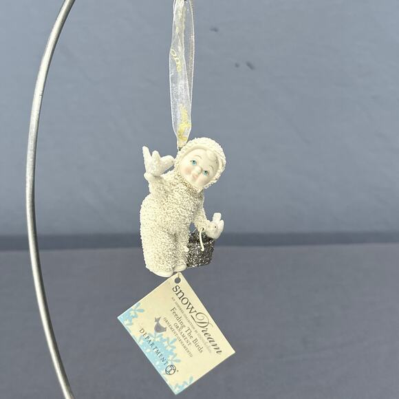 Dept 56 Snowbabies SnowDream Feeding the Birds & Reindeer Ornament Lot 2016 - Picture 4 of 15